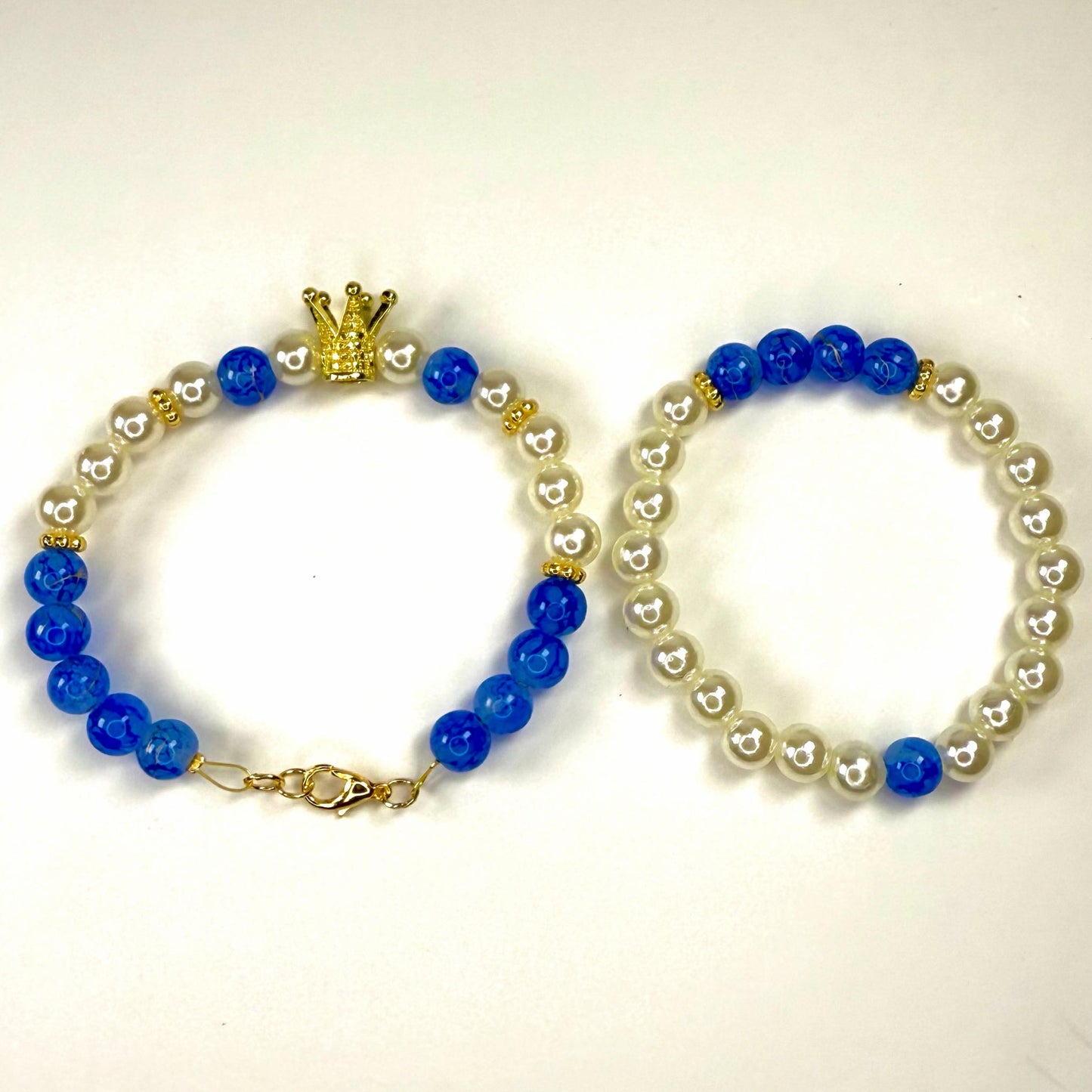 Princess Pearl Collection - Blue and Gold Bracelet Set