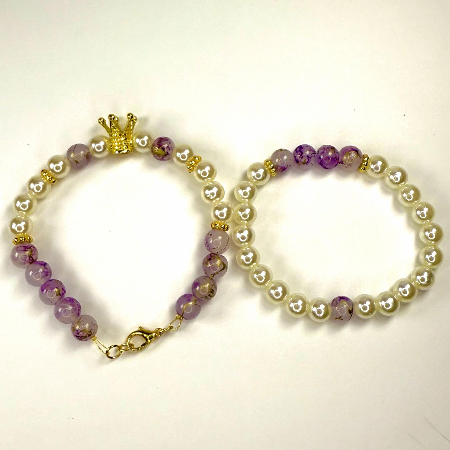 Princess Pearl Collection - Purple and Gold Bracelet Set